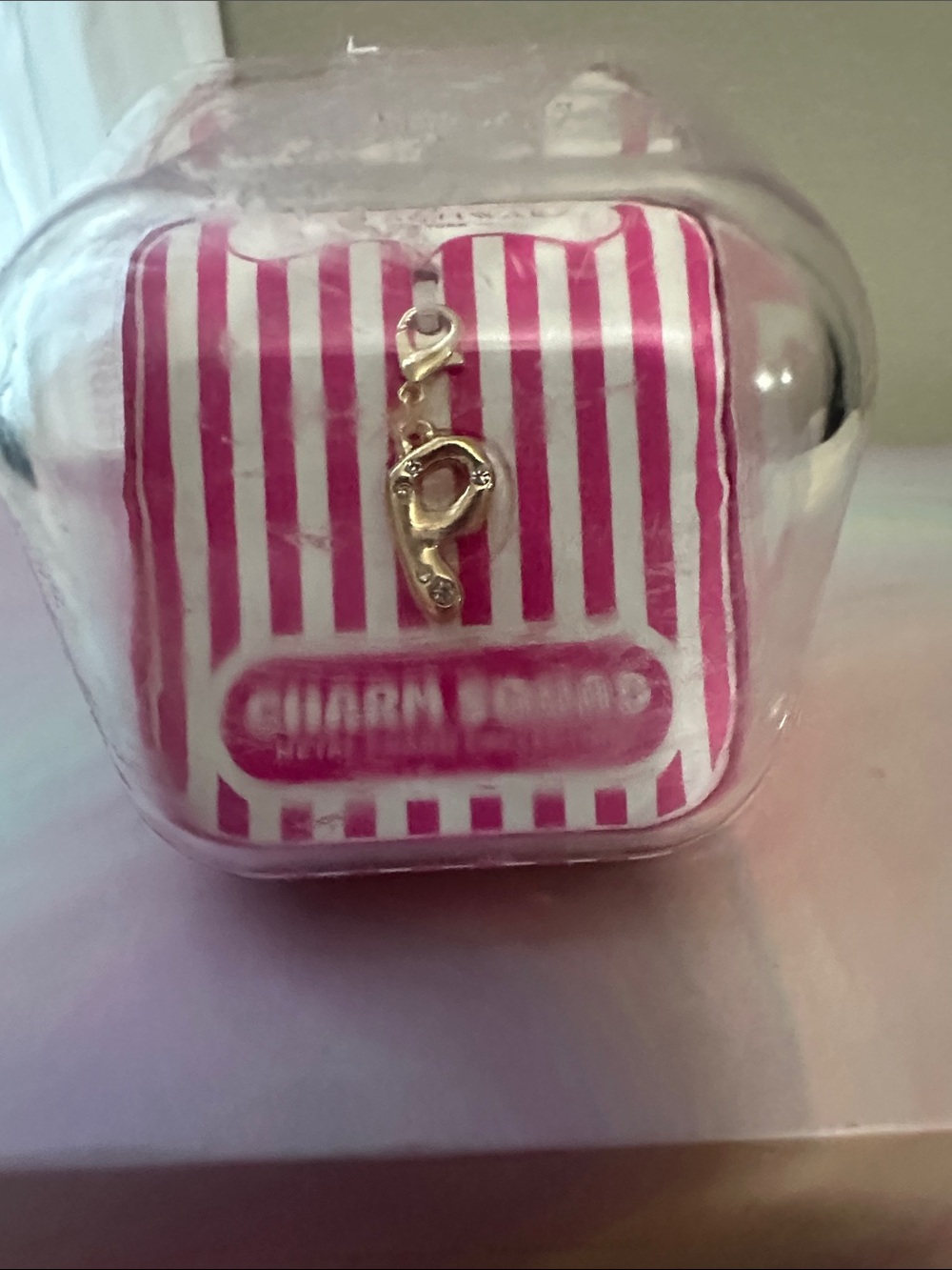 Gold Letter P Initial Charm Pendant - with Rhinestones by FAO Schwartz NWT